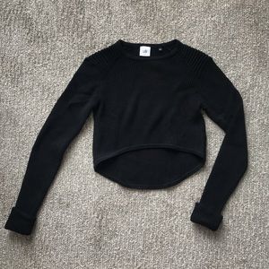 EUC Cabi black cropped asymmetrical sweater